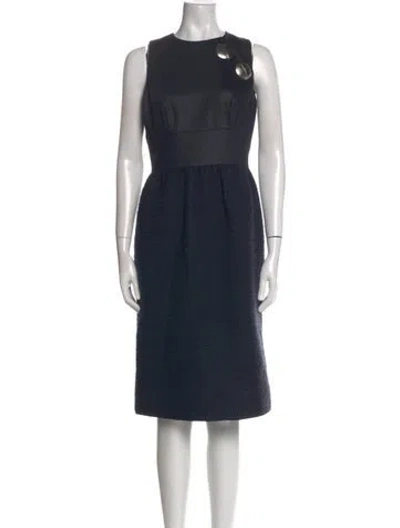 Pre-owned Bill Blass Vintage Midi Length Dress In Blue