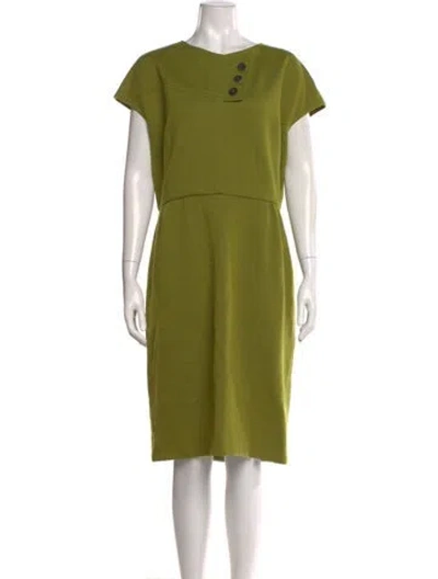 Pre-owned Bill Blass Vintage Midi Length Dress In Green