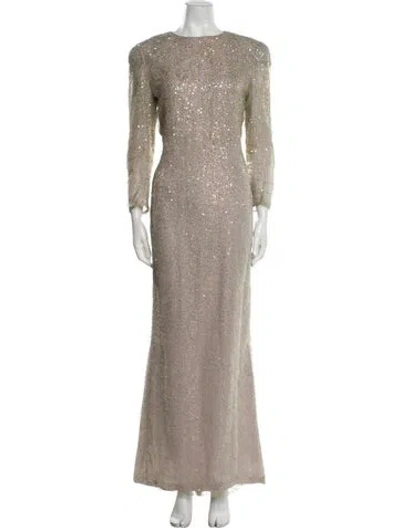 Pre-owned Bill Blass Vintage Midi Length Dress In Neutral