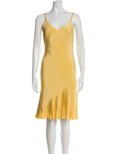 Pre-owned Bill Blass Vintage Midi Length Dress In Yellow