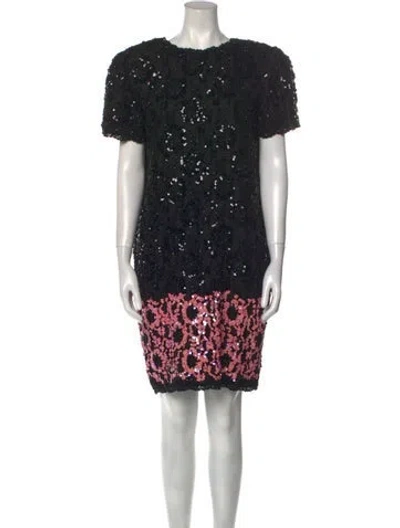 Pre-owned Bill Blass Vintage Mini Dress In Black