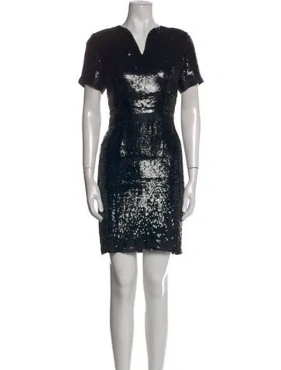 Pre-owned Bill Blass Vintage Mini Dress In Black