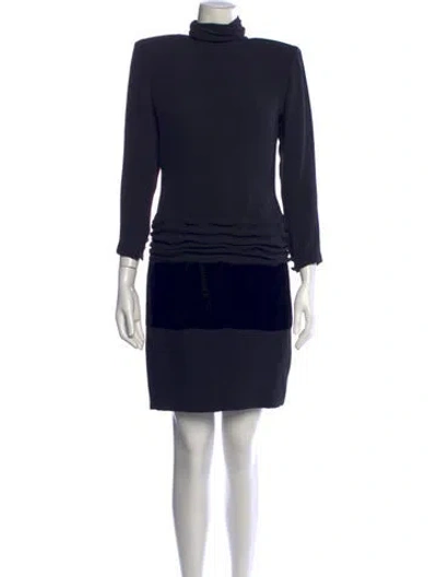 Pre-owned Bill Blass Vintage Mini Dress In Black