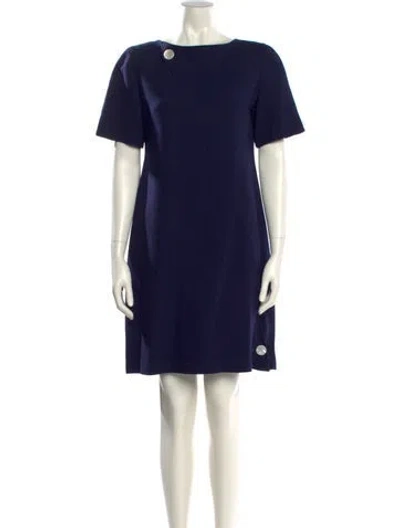 Pre-owned Bill Blass Vintage Mini Dress In Blue