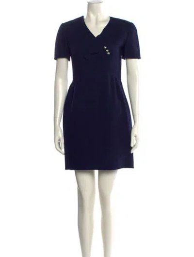 Pre-owned Bill Blass Vintage Mini Dress In Blue