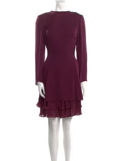 Pre-owned Bill Blass Vintage Mini Dress In Burgundy
