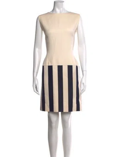 Pre-owned Bill Blass Vintage Mini Dress In Neutrals