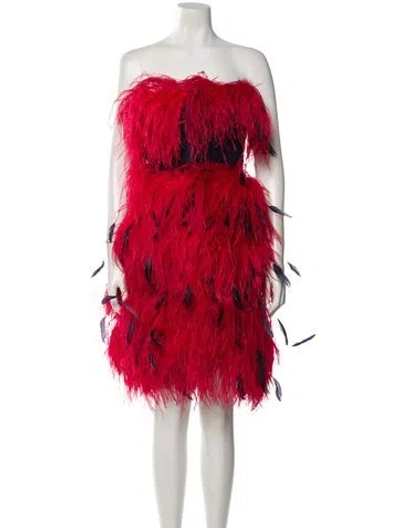 Pre-owned Bill Blass Vintage Mini Dress In Red