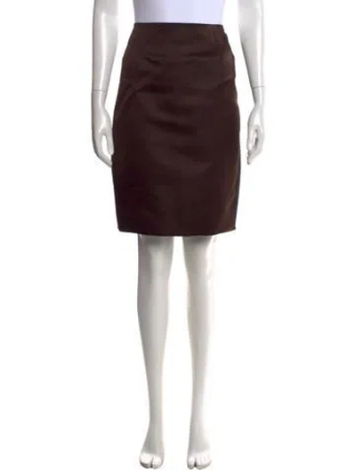 Pre-owned Bill Blass Vintage Mini Skirt In Brown