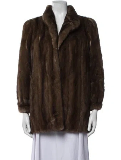 Pre-owned Bill Blass Vintage Mink Fur Fur Jacket In Brown