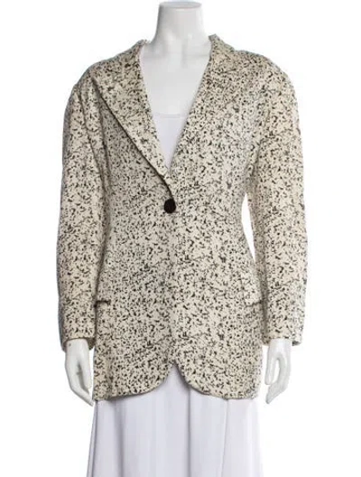 Pre-owned Bill Blass Vintage Patterned Blazer In Neutral