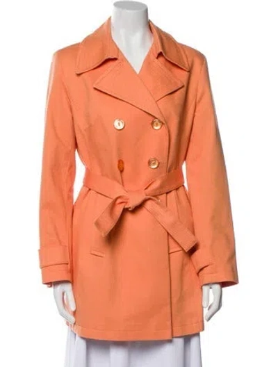 Pre-owned Bill Blass Vintage Signature Trench Coat In Orange