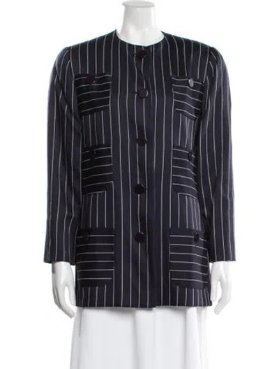 Pre-owned Bill Blass Vintage Silk Jacket In Blue