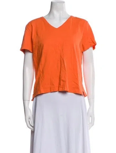 Pre-owned Bill Blass V-neck Short Sleeve T-shirt In Orange