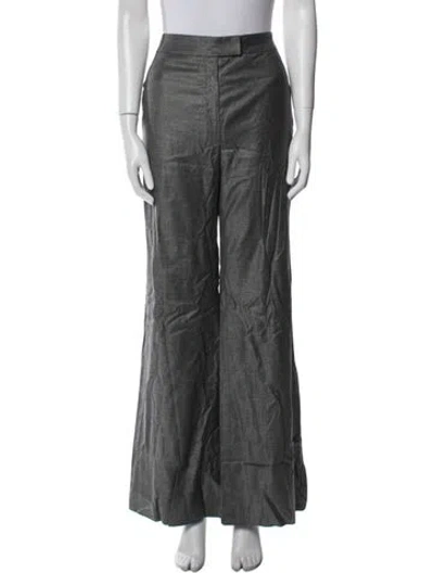 Pre-owned Bill Blass Wide Leg Pants In Gray