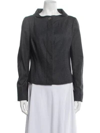 Pre-owned Bill Blass Wool Blazer In Grey