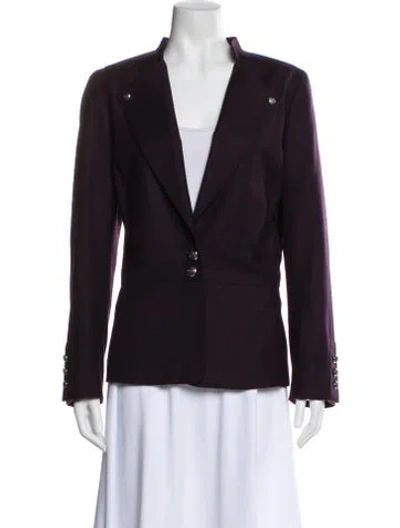 Pre-owned Bill Blass Wool Blazer In Purple