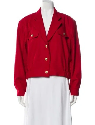 Pre-owned Bill Blass Wool Blazer In Red