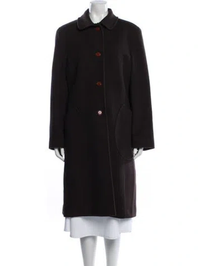 Pre-owned Bill Blass Wool Coat In Brown