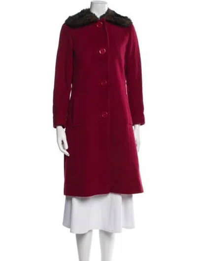 Pre-owned Bill Blass Wool Coat In Red