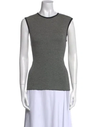 Pre-owned Bill Blass Wool Crew Neck Top In Gray
