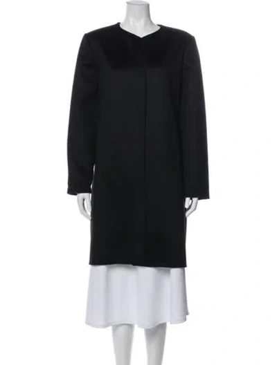 Pre-owned Bill Blass Wool Faux Fur Coat In Black