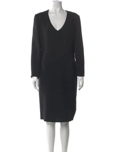 Pre-owned Bill Blass Wool Knee-length Dress In Black