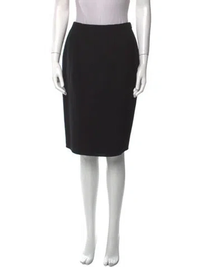 Pre-owned Bill Blass Wool Knee-length Skirt In Black