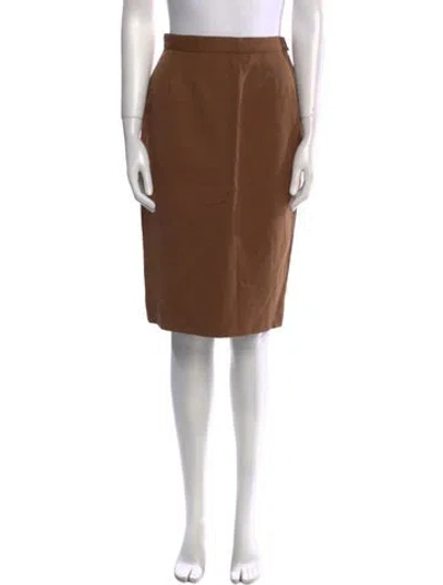 Pre-owned Bill Blass Wool Knee-length Skirt In Brown