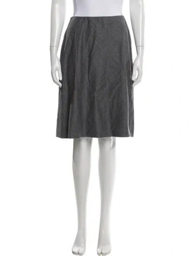Pre-owned Bill Blass Wool Knee-length Skirt In Gray