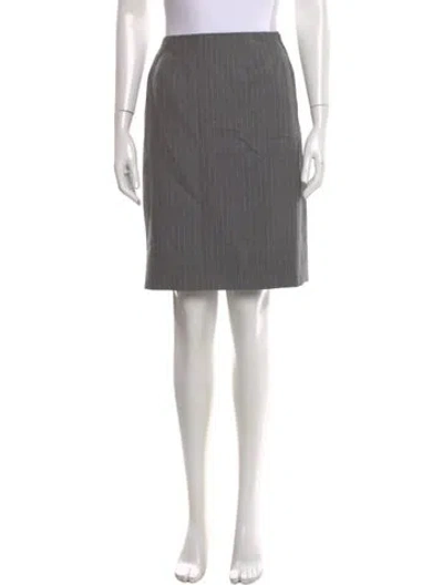 Pre-owned Bill Blass Wool Knee-length Skirt In Gray
