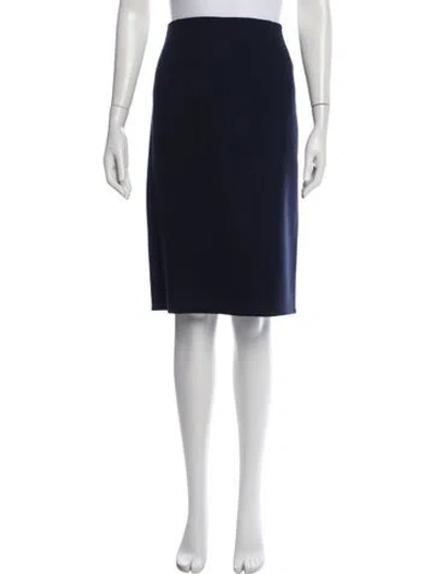 Pre-owned Bill Blass Wool Knee-length Skirt W/ Tags In Blue