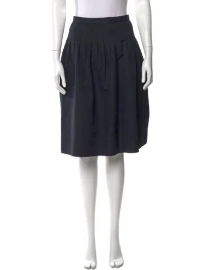 Pre-owned Bill Blass Wool Midi Length Skirt In Blue