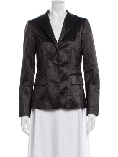 Pre-owned Bill Blass Wool Printed Blazer In Gray
