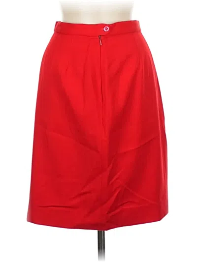 Pre-owned Bill Blass Wool Skirt In Red