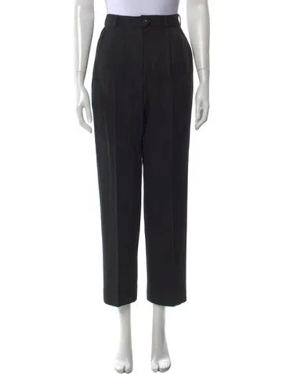 Pre-owned Bill Blass Wool Straight Leg Pants In Black