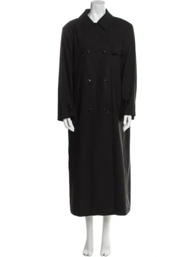 Pre-owned Bill Blass Wool Trench Coat In Black