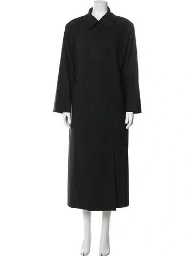 Pre-owned Bill Blass Wool Trench Coat In Black