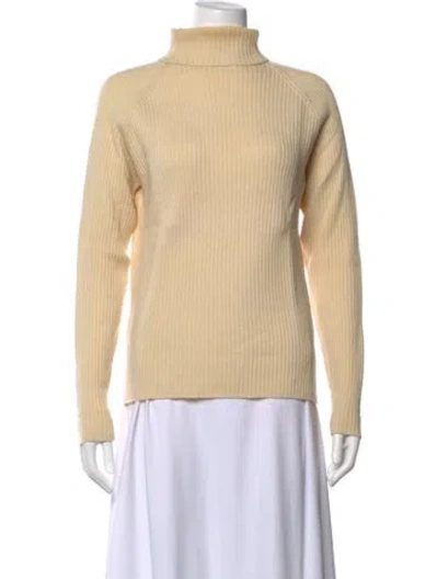 Pre-owned Bill Blass Wool Turtleneck Sweater In Neutral