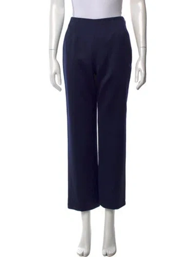Pre-owned Bill Blass Wool Wide Leg Pants In Blue