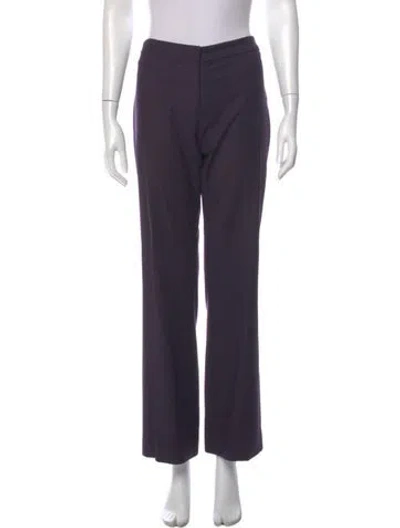 Pre-owned Bill Blass Wool Wide Leg Pants In Purple