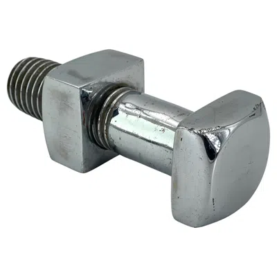 Pre-owned Bill Curry & Design Line 1960s Chrome Plated Nut&bolt Functional Paperweight Vintage Post Modern Steel In Gray