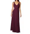 Bill Levkoff Chiffon Sleeveless Bridesmaid Gown In Wine In Pink