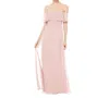 Bill Levkoff Off The Shoulder Chiffon Bridesmaid Dress In Frost Rose In Multi