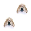 Bill Skinner Studio Bejewelled Moth Stud Earrings In Gold