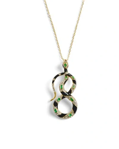 Bill Skinner Studio Bejewelled Snake Pendant In Brown