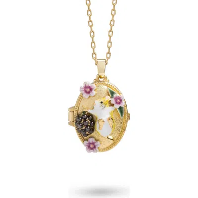 Bill Skinner Studio Blackberry & Mouse Cameo Locket In Gold