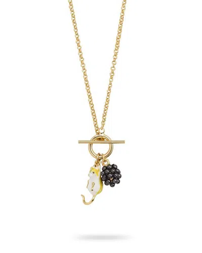 Bill Skinner Studio Blackberry & Mouse T-bar Necklace In Multi