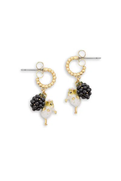 Bill Skinner Studio Blackberry Mouse Beaded Hoop