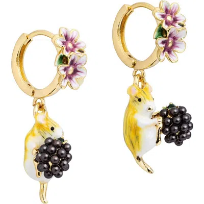 Bill Skinner Studio Blackberry Mouse Huggie Earrings